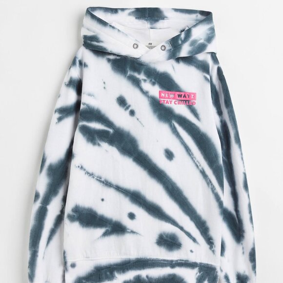 H&M Other - (NWOT) H&M Printed Tie-Dye Black & White Hoodie